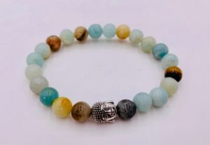 0,8cm Bracelet Amazonite Buddha