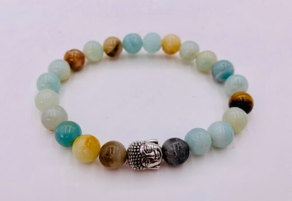 0,8cm Bracelet Amazonite Buddha