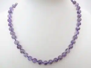 0,8cm stone beads necklace amethyst