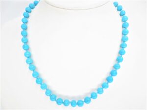 0,8cm stone beads necklace blue Turquoise