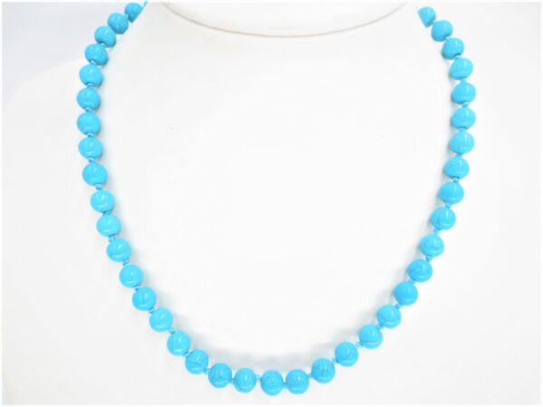 0,8cm stone beads necklace blue Turquoise