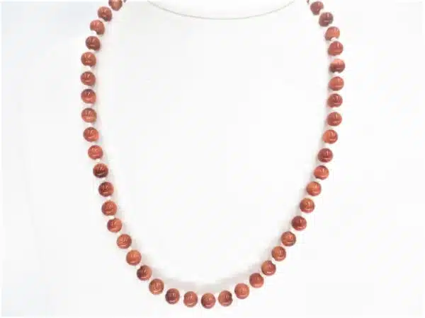 0,8cm stone beads necklace goldstone