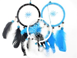 14cm round Dreamcatcher with goose feathers ( 3pcs)