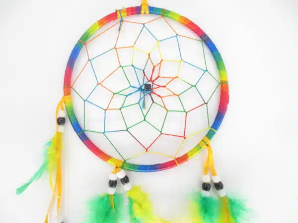 16cm round Dreamcatcher Rainbow (5pcs)