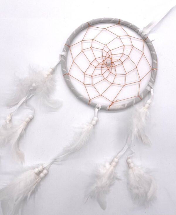 16cm Round Dreamcatchers Single White (6 pieces)