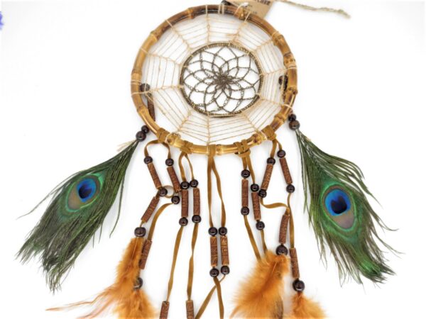 17cm bamboo Dreamcatchers with peacock feather