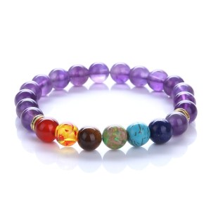 7 chakra 0,8cm gemstone bracelace Amethyst