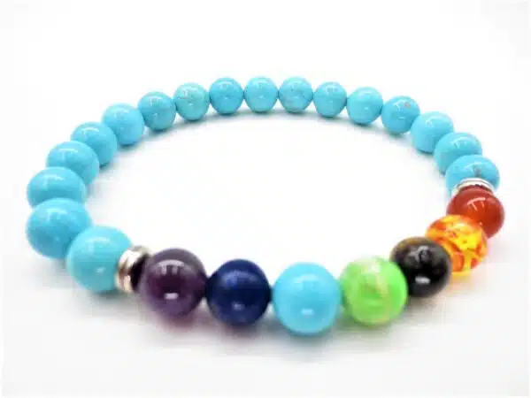 7 chakra 0,8cm gemstone bracelace Turquoise