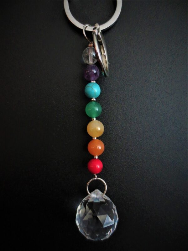 7 Chakra keyring with crystal ball