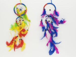 8cm + 1 Round (5cm) Dreamcatchers Yellow (6 pieces)