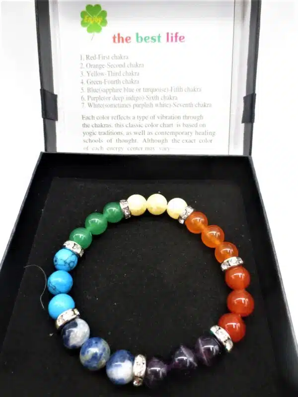 8mm bracelet 7 Chakra mixed with diamonds