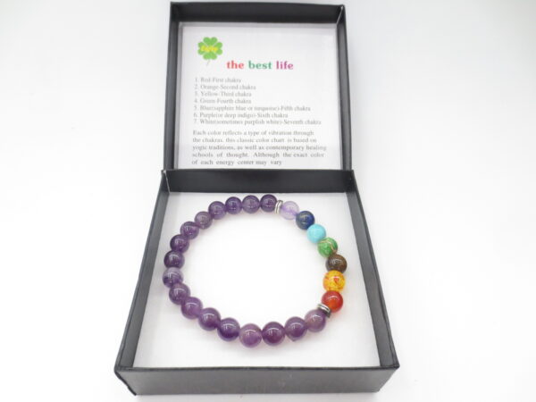 8mm bracelet Amethyst 7 Chakra