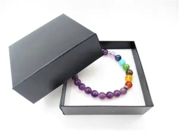 8mm bracelet Amethyst 7 Chakra