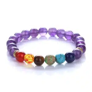 8mm bracelet Amethyst 7 Chakra