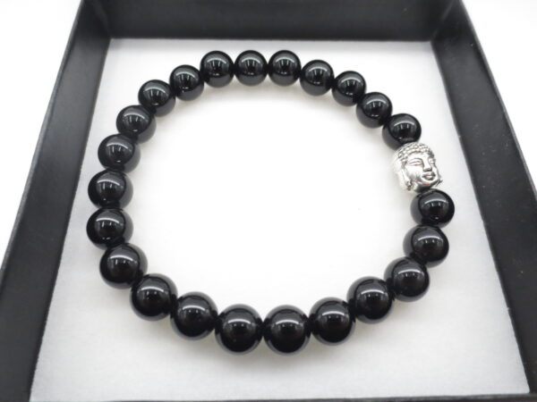 8mm bracelet black Onyx Buddha