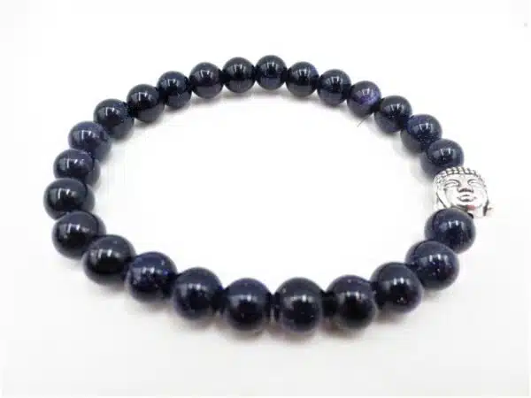 8mm bracelet Blue Sandstone Buddha