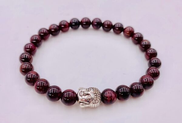 8mm Bracelet Garnet Buddha