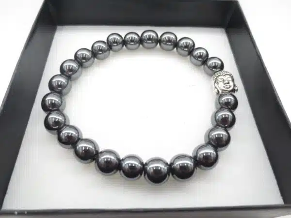 8mm bracelet Hematite Buddha