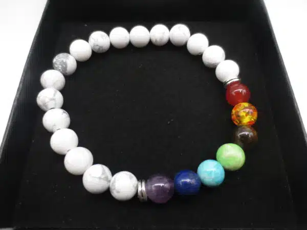 8mm bracelet Howlite 7 Chakra