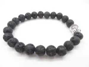 8mm bracelet Lava stone Buddha with gift-box