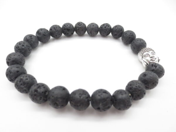 8mm bracelet Lava stone Buddha with gift-box