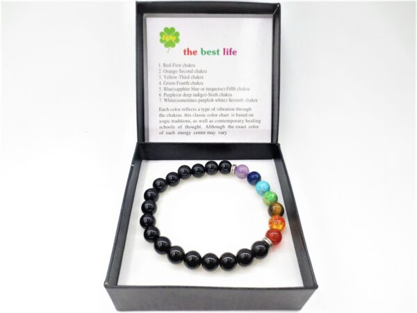 8mm bracelet Onyx 7 Chakra