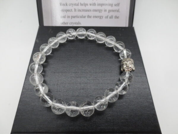 8mm bracelet Rock Crystal Buddha