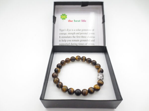 8mm bracelet Tiger eye Buddha