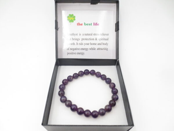 8mm gemstone bracelace Amethyst