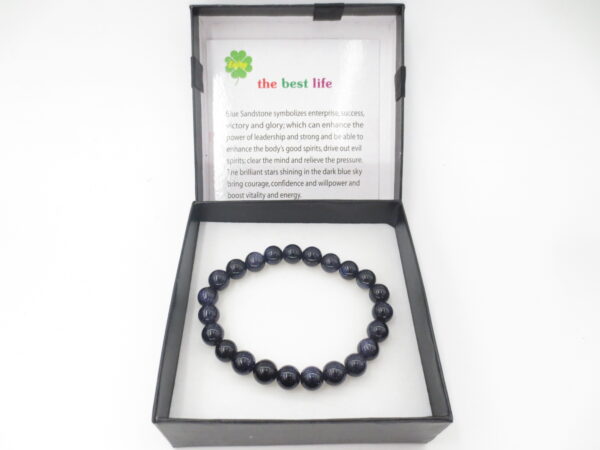 8mm gemstone bracelace Blue goldstone