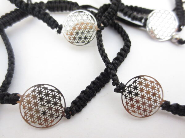 adjustable flower of life stainless steel bracelets (6pcs)