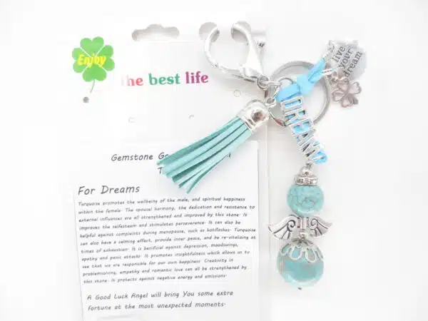 Angel gemstone keychain Turquoise 'Dream'