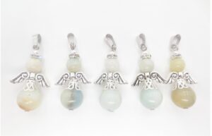 Angel gemstone pendant set (5pc) - amazonite