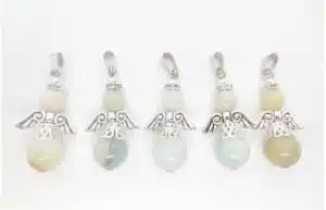 Angel gemstone pendant set (5pc) - amazonite