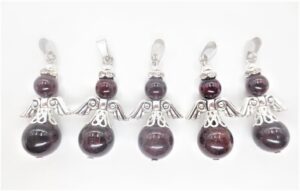 Angel gemstone pendant set (5pc) - garnet