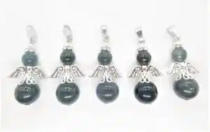 Angel gemstone pendant set (5pc) - moss agate