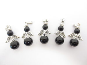 Angel gemstone pendant set (5pc) - onyx