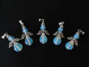 Angel gemstone pendant set (5pc) - opalite