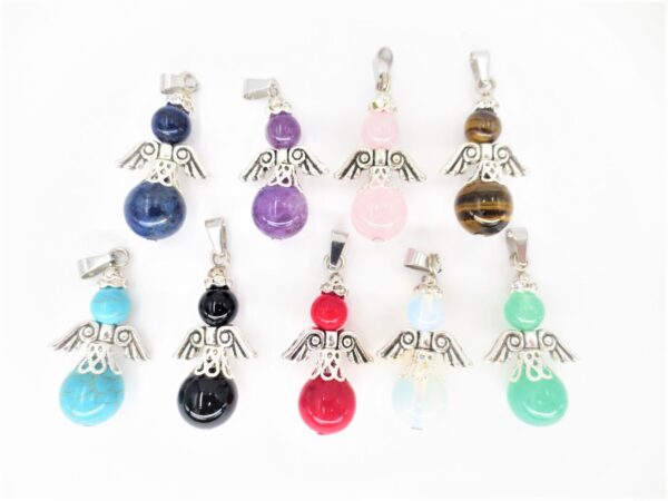 Angel gemstone pendant set (9pcs) - mixed