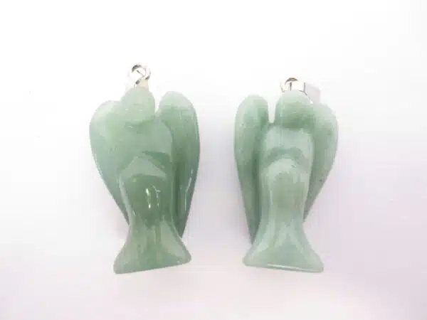 Angel gemstone pendant set large (2pcs) - aventurine