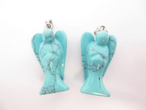 Angel gemstone pendant set large (2pcs) - turquoise