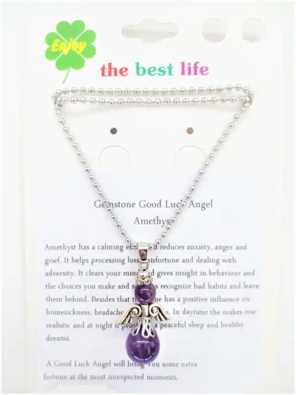 Angel necklace - amethyst