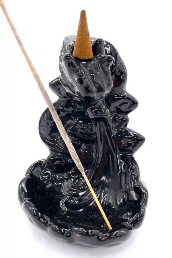 Backflow Incense Burner Dragon Waterfall Black