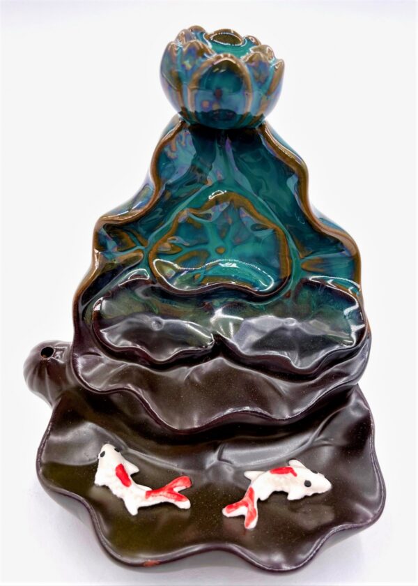 Backflow Incense Burner Lotus Moss Green