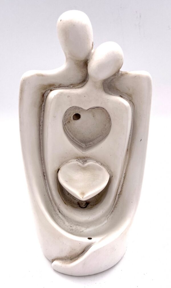 Backflow Incense Burner Love Heart White