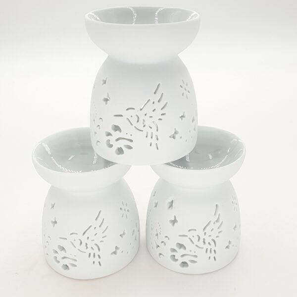 Bird oil burner set with white bowl (6pcs)