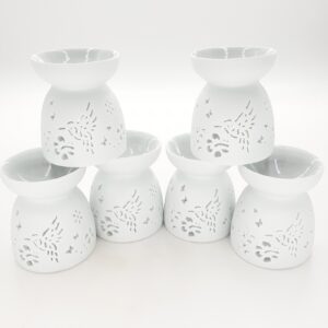 Bird oil burner set with white bowl (6pcs)