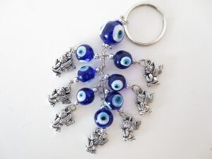 Blue evil eye keyhanger with angels set of 6