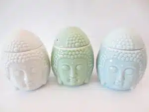 Buddha head egg oilburner set of 3