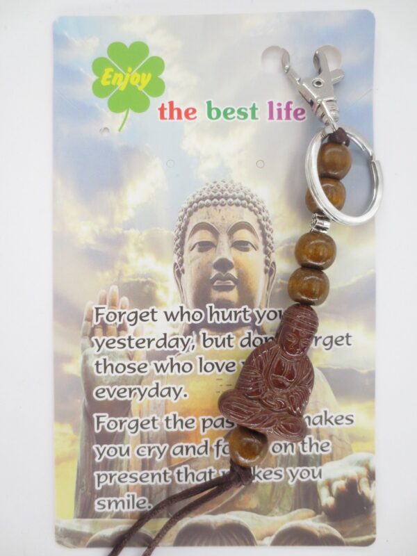 Buddha keychain brown